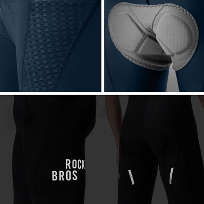 Rockbros YDDK009 Men's Cycling Bib Shorts with Pad Size XXL - Dark Blue_7