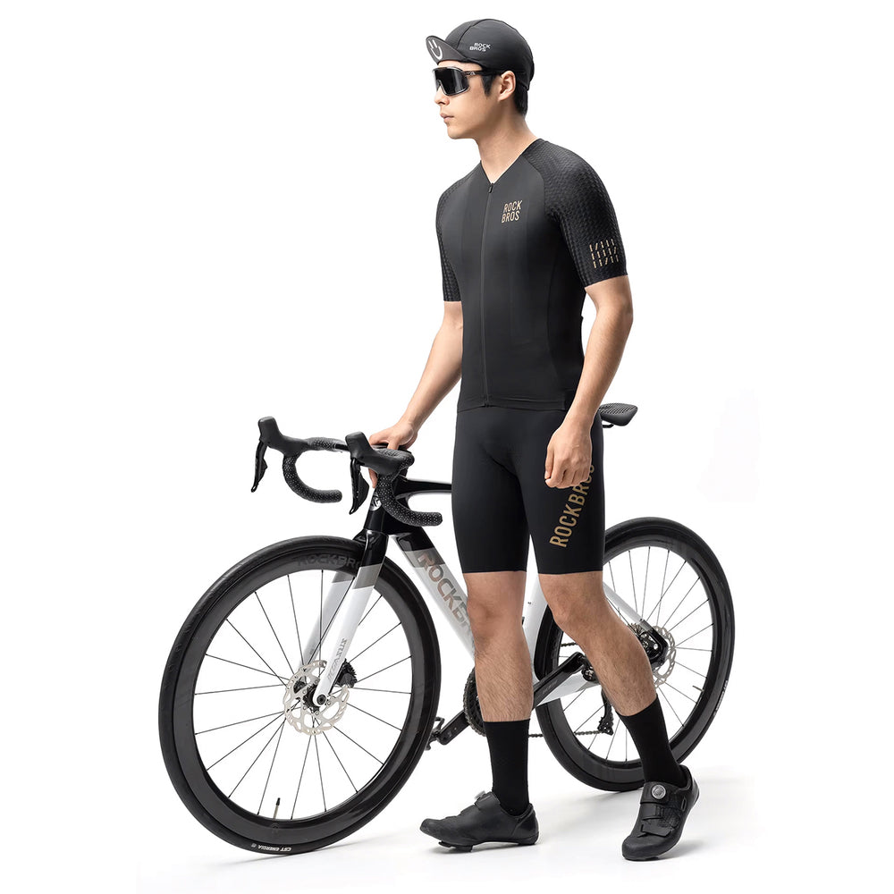 Rockbros YDDX011 Diamond Short Sleeve Cycling Jersey Size XXL - Black_2