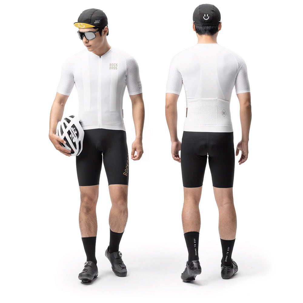 Rockbros YDDX011 Diamond Short Sleeve Cycling Jersey Size XS - White_1
