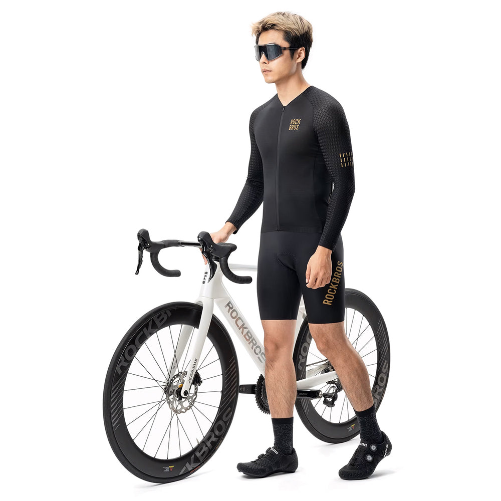 Rockbros YDCX008 Diamond Long Sleeve Cycling Jersey Size XS - Black_1