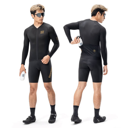 Rockbros YDCX008 Diamond Long Sleeve Cycling Jersey Size XXL - Black_1