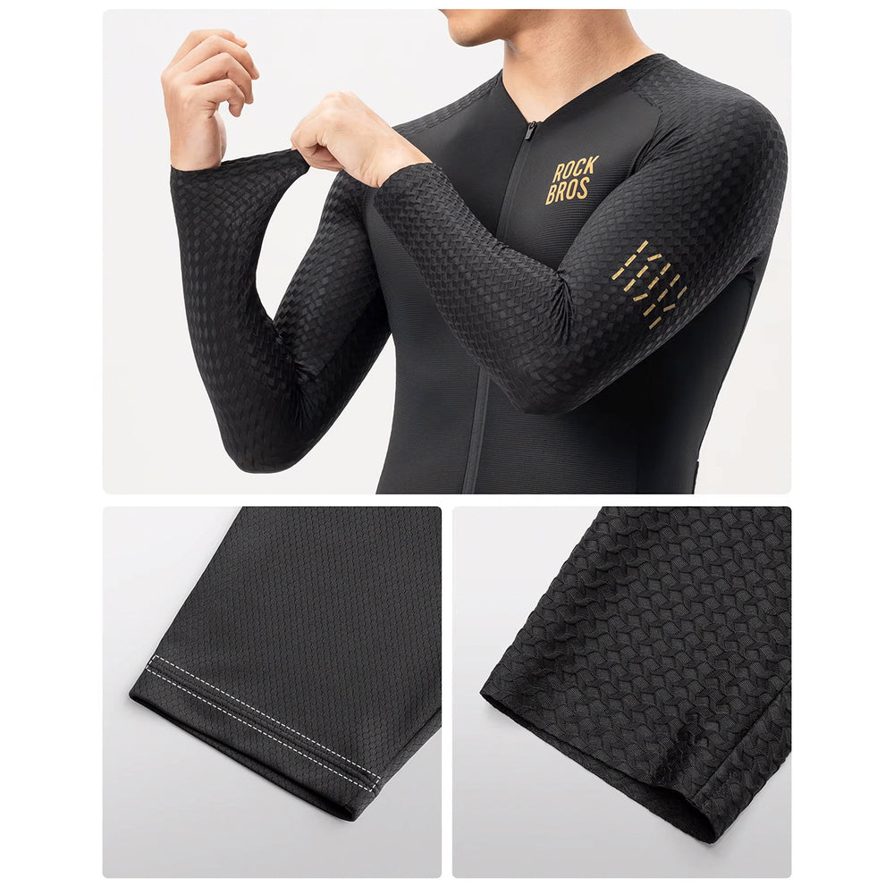 Rockbros YDCX008 Diamond Long Sleeve Cycling Jersey Size XXXL - Black_5