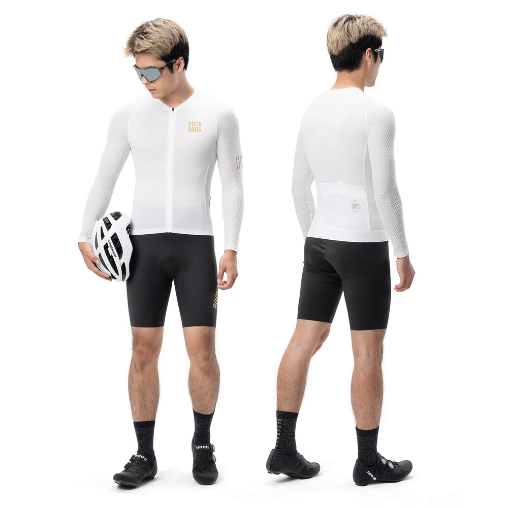 Rockbros YDCX008 Diamond Long Sleeve Cycling Jersey Size S - White_1