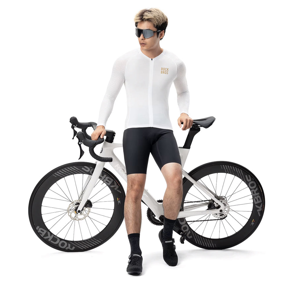 Rockbros YDCX008 Diamond Long Sleeve Cycling Jersey Size XL - White_3