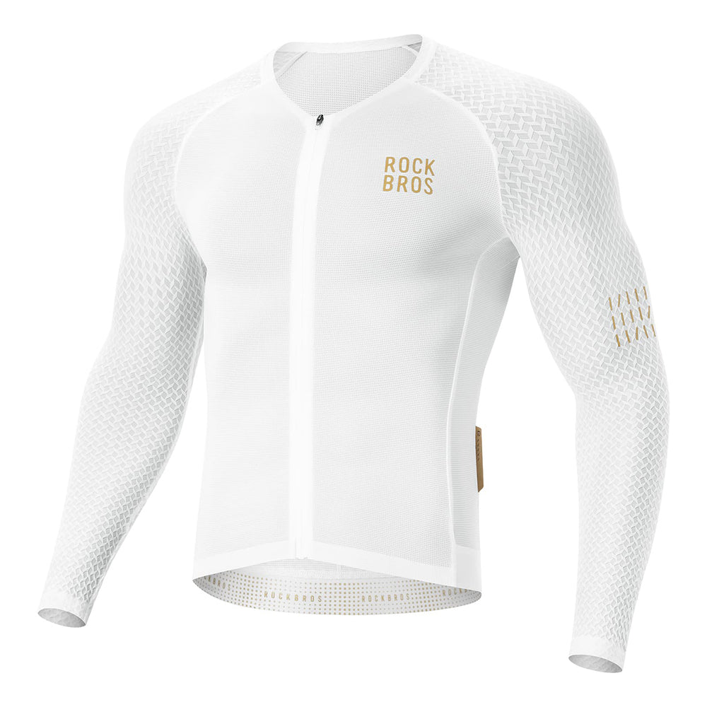 Rockbros YDCX008 Diamond Long Sleeve Cycling Jersey Size XXL - White_0