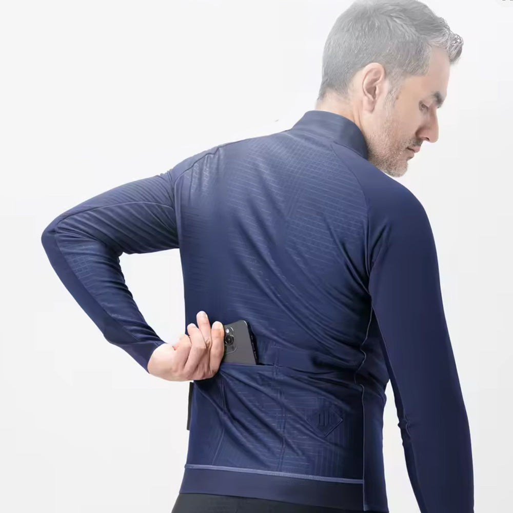 Rockbros YDWT014 Winter Fleece Double Layer Cycling Jacket Size M - Blue_4