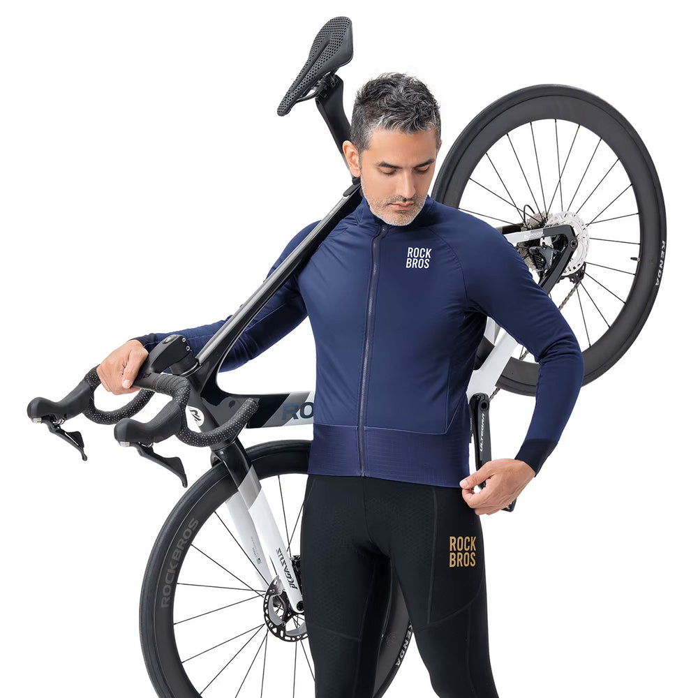 Rockbros YDWT014 Winter Fleece Double Layer Cycling Jacket Size L - Blue_2