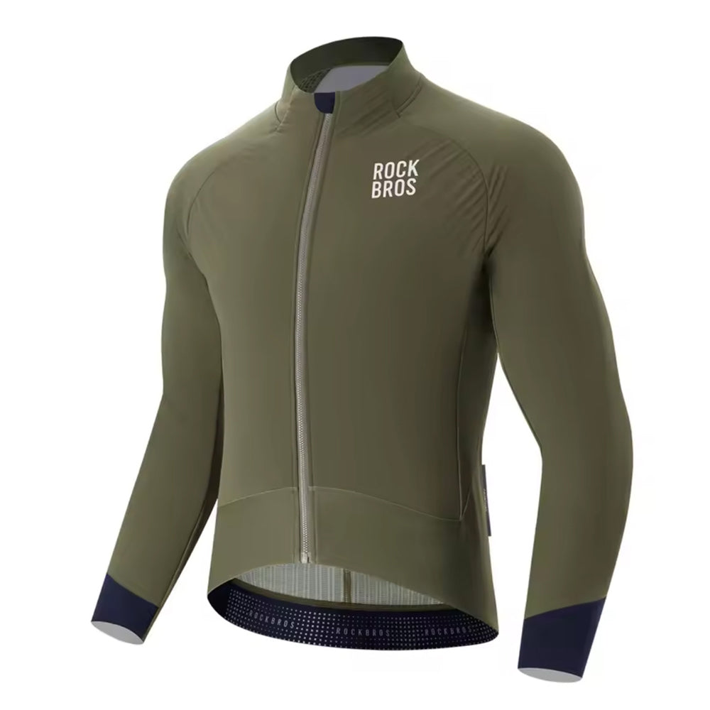 Rockbros YDWT014 Winter Fleece Double Layer Cycling Jacket Size M - Green_0