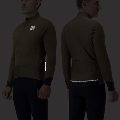 Rockbros YDWT014 Winter Fleece Double Layer Cycling Jacket Size M - Green_3