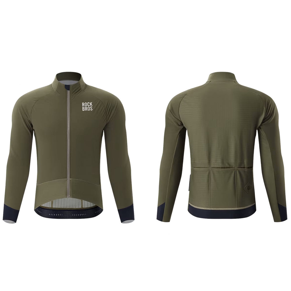 Rockbros YDWT014 Winter Fleece Double Layer Cycling Jacket Size L - Green_1