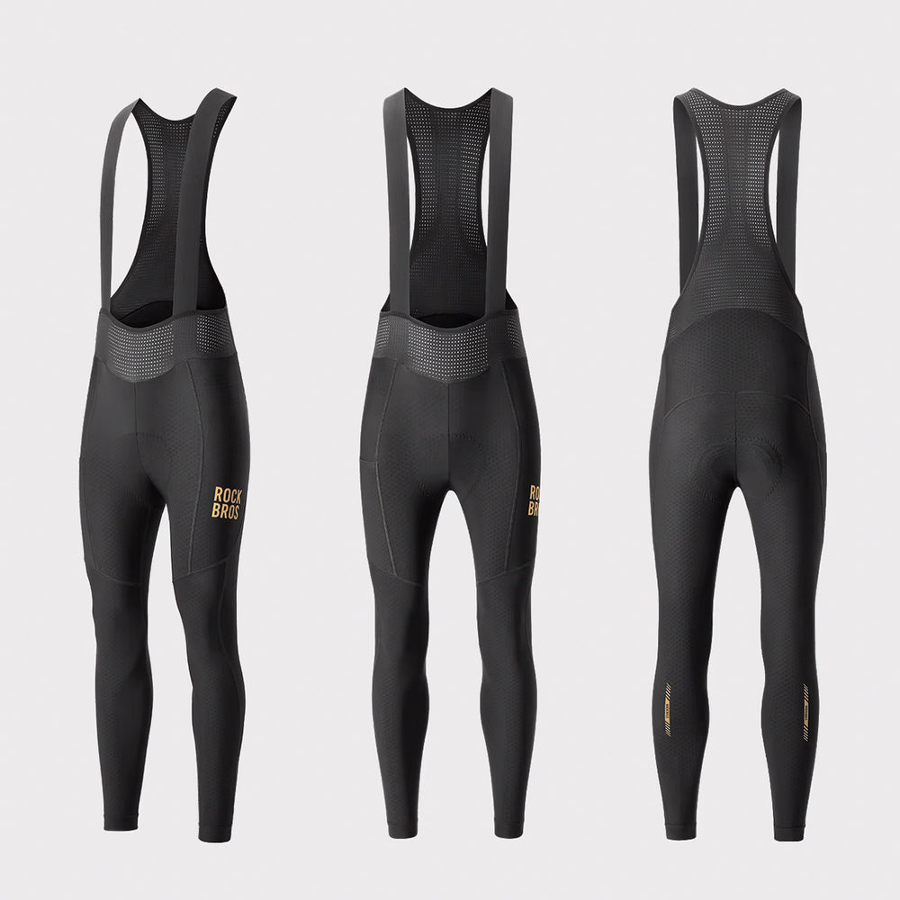 Rockbros YDCK012-1 Long Fleece Bib Tights with Pad Size S - Black_1