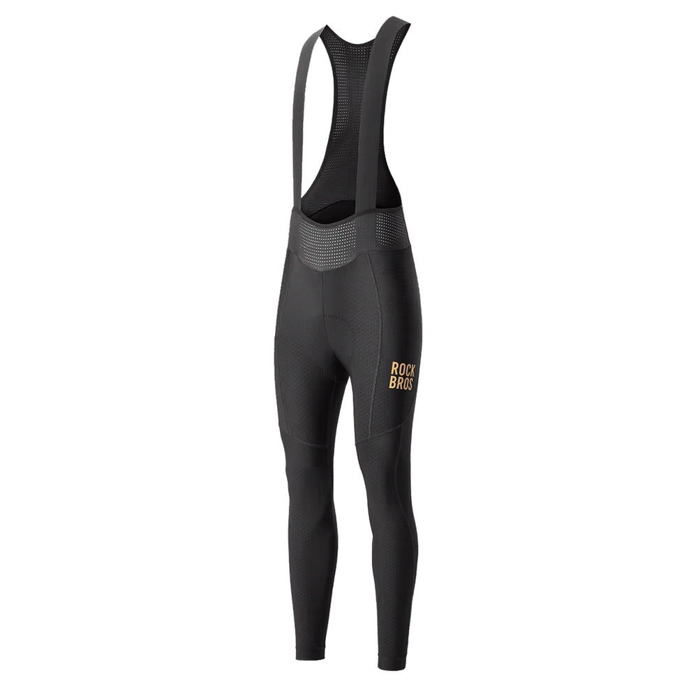 Rockbros YDCK012-1 Long Fleece Bib Tights with Pad Size M - Black_0