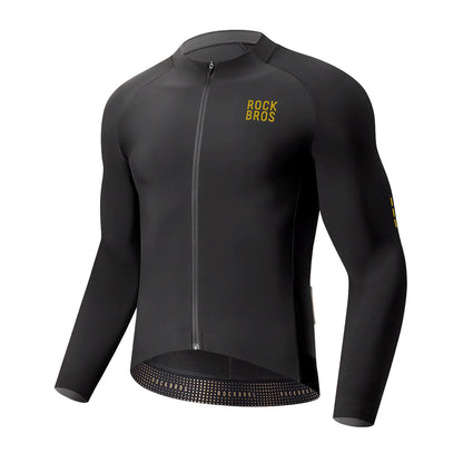Rockbros YDWT020 Diamond Spring/Autumn/Winter Cycling Jersey, Size XXL - Black_0