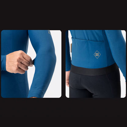 Rockbros YDWT020 Diamond cycling jersey spring/autumn/winter size S - blue_2