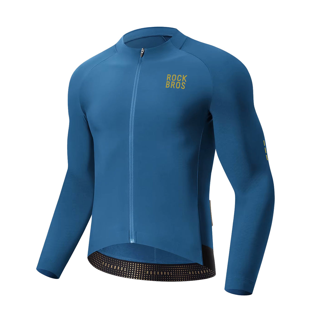 Rockbros YDWT020 Diamond Spring/Autumn/Winter Cycling Jersey Size XL - Blue_1