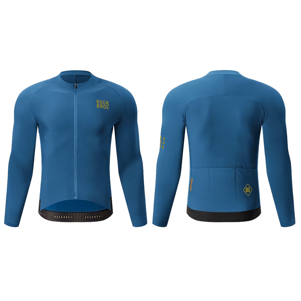 Rockbros YDWT020 Diamond Spring/Autumn/Winter Cycling Jersey Size XL - Blue_0