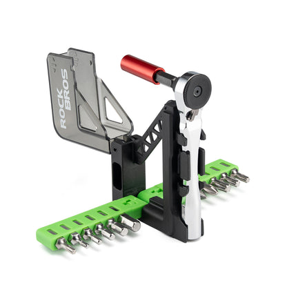 Rockbros Bike Tool Set with Mini Ratchet and Bits - Translucent Green_0