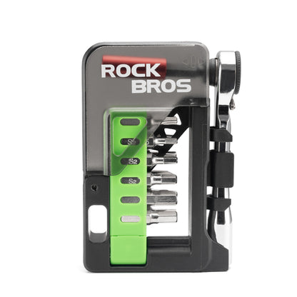 Rockbros Bike Tool Set with Mini Ratchet and Bits - Translucent Green_1