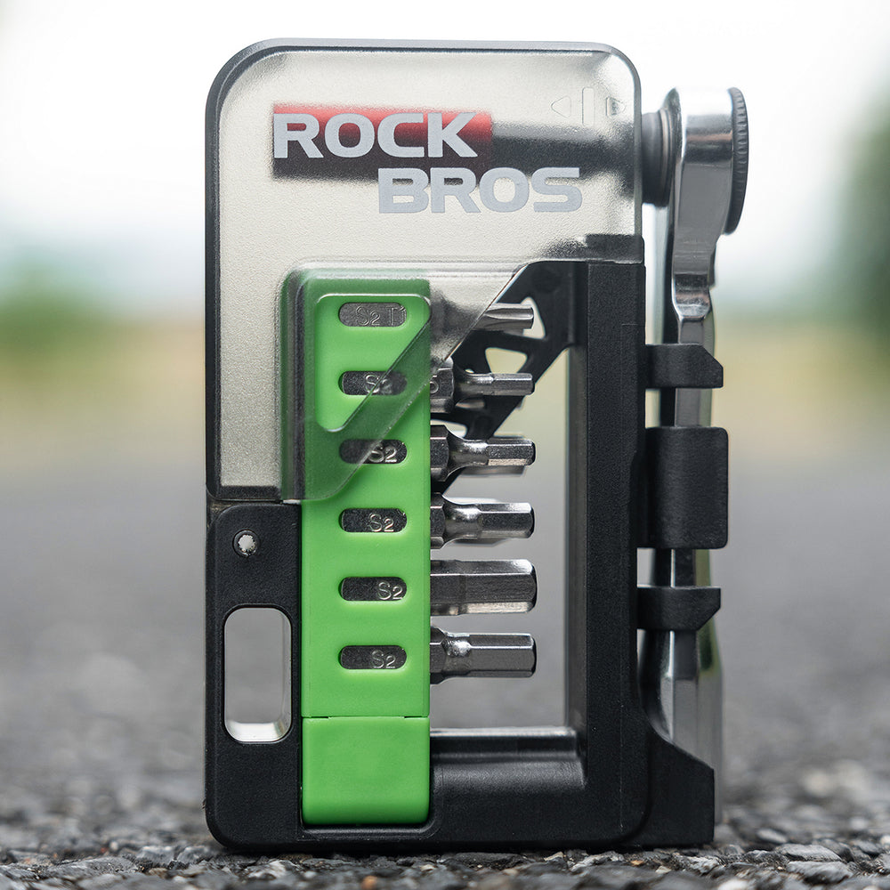 Rockbros Bike Tool Set with Mini Ratchet and Bits - Translucent Green_2
