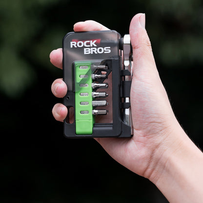 Rockbros Bike Tool Set with Mini Ratchet and Bits - Translucent Green_8