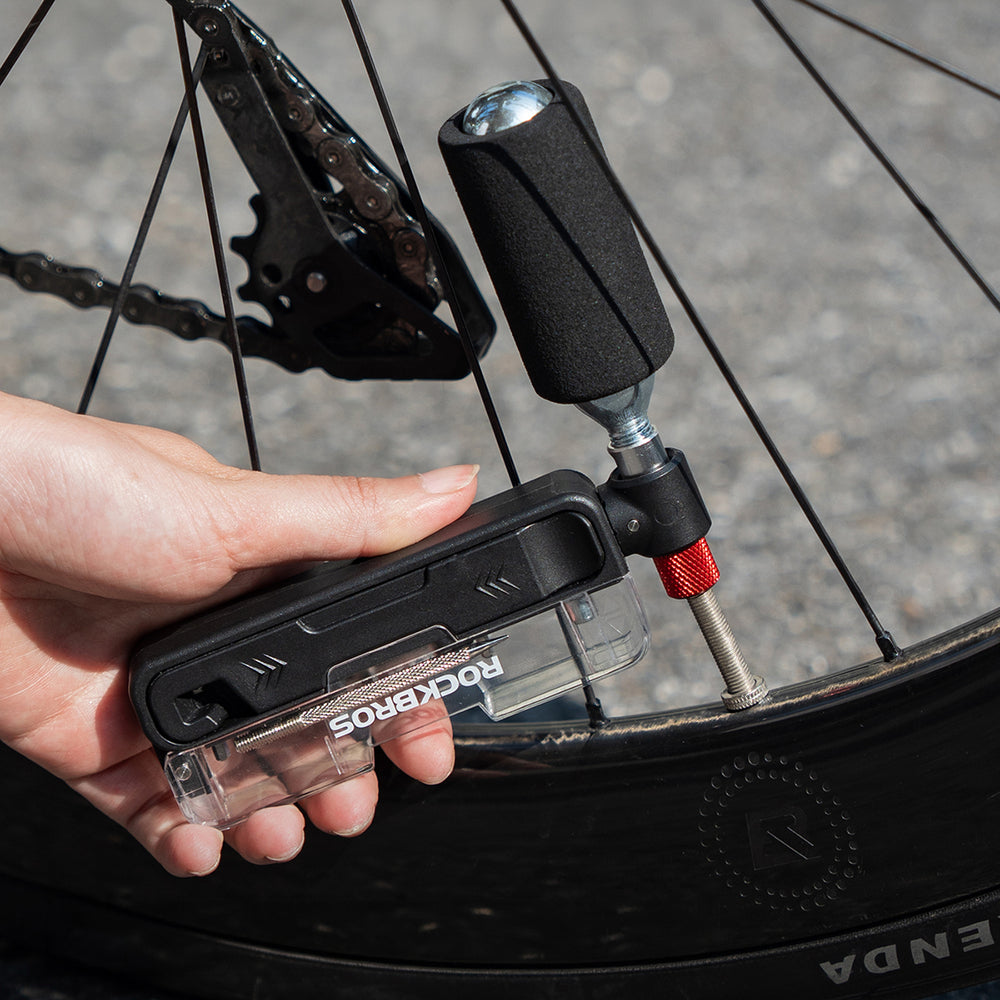 Rockbros Multitool Bike Tool Set with CO2 Pump and Ratchet Wrench - Black_9