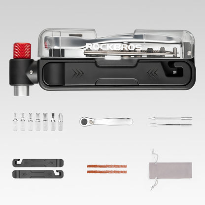 Rockbros Multitool Bike Tool Set with CO2 Pump and Ratchet Wrench - Black_3