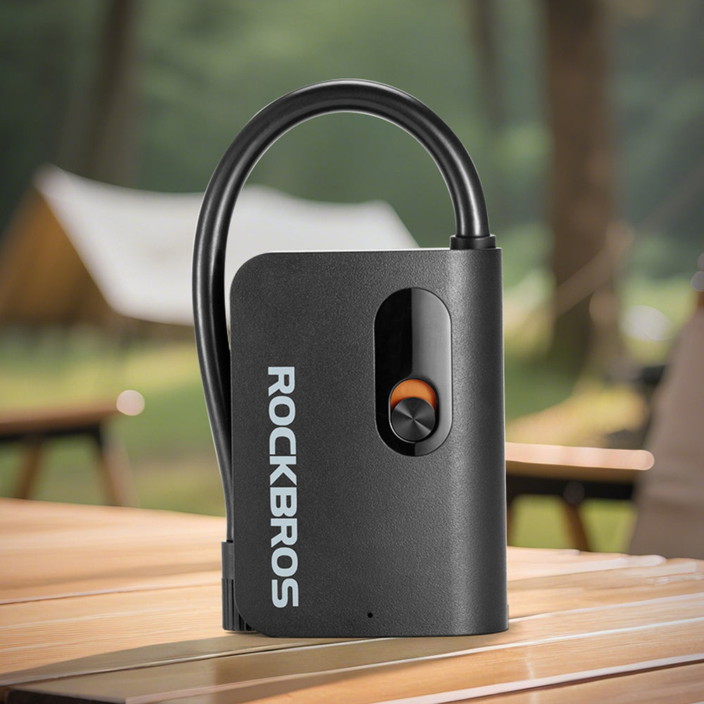 Rockbros L1 Mini Cordless Pump 70 psi Compressor 200 mm Schrader Hose Length - Black_15