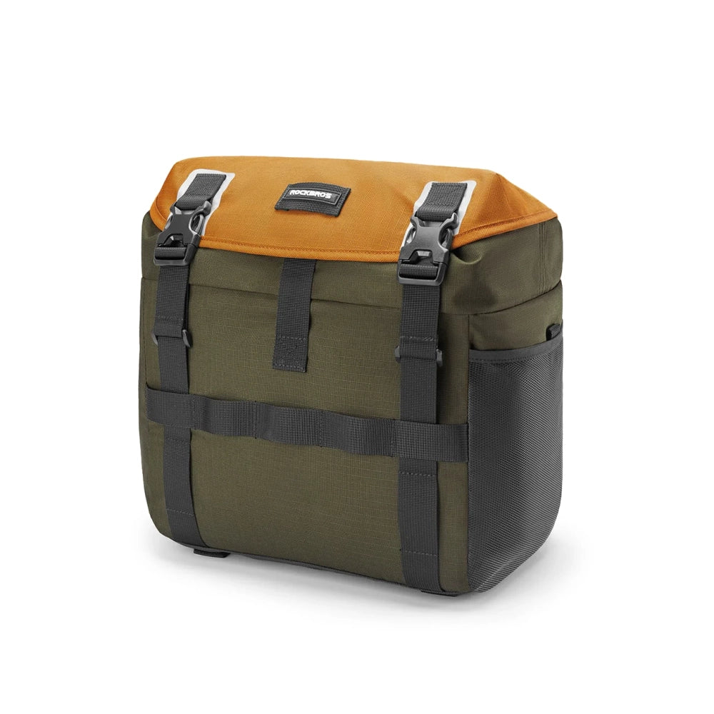 Rockbros W019 Handlebar Bike Bag 13.5-24L - Green-Orange_0