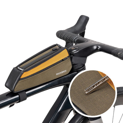 Rockbros 088 Top Tube Bike Bag 0.25L - Green and Orange_2