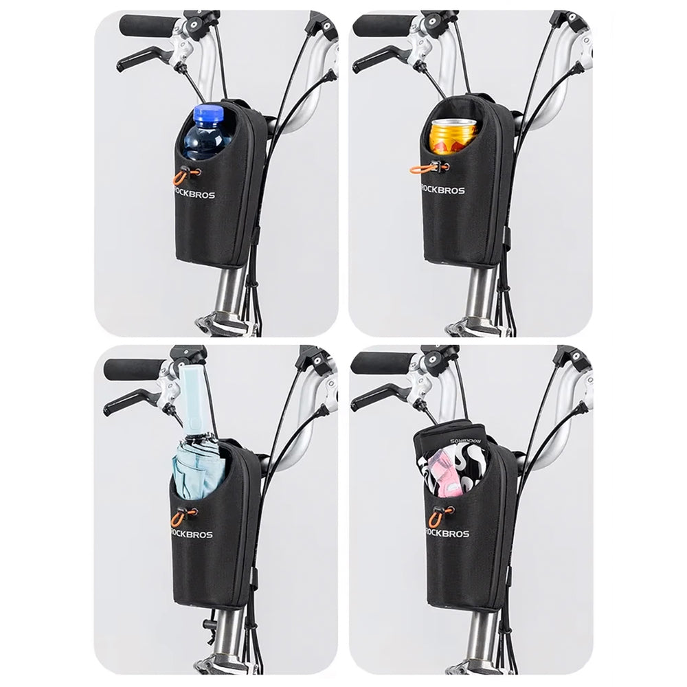 Rockbros P002 Handlebar Bag Compatible with Scooters and Folding City Bikes 1.5L - Black_2