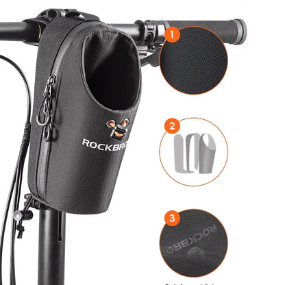 Rockbros P002 Handlebar Bag Compatible with Scooters and Folding City Bikes 1.5L - Black_5