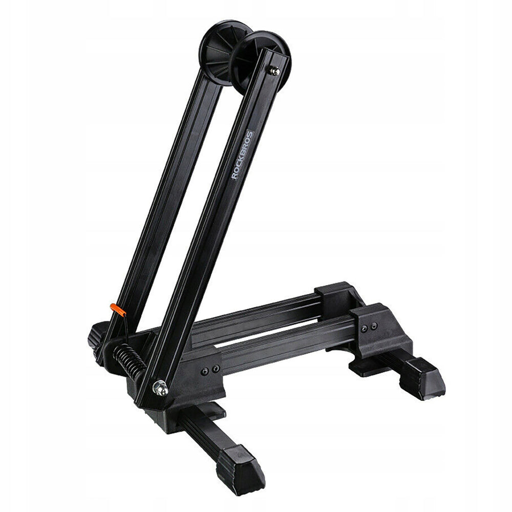 Rockbros T30 Folding Bike Stand for Front or Rear Wheel Compatible with 24-27.5 Inch and 700C Wheels - Black_0