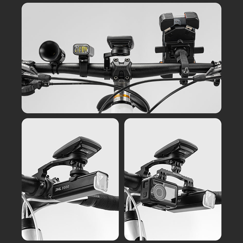 Rockbros FK-301 2-in-1 Handlebar Bike Mount for Computer/Navigator and Camera/Lighting - Black_5