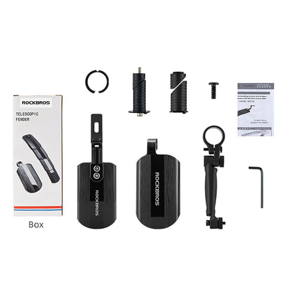 Rockbros FK-810 Folding Telescopic Bicycle Fender Set - Black_2