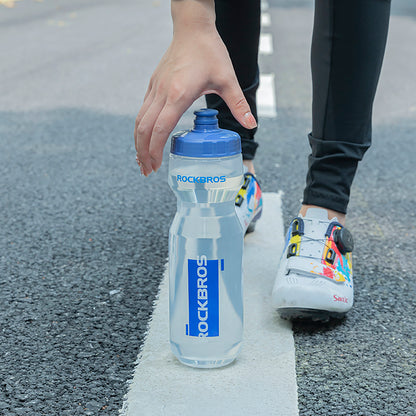 Rockbros 750 ml Bicycle Bottle - Transparent with Blue Mouthpiece_1
