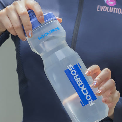 Rockbros 750 ml Bicycle Bottle - Transparent with Blue Mouthpiece_2