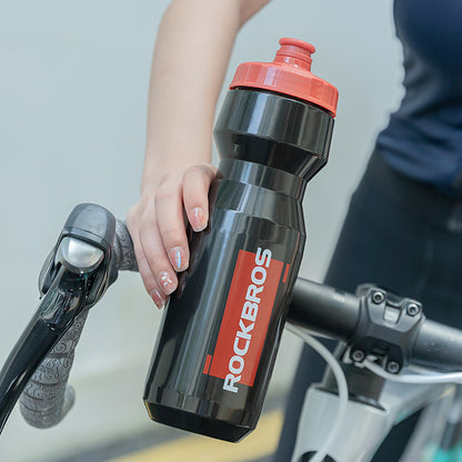 Rockbros 750 ml Bike Bottle - Transparent Black with Red Mouthpiece_1