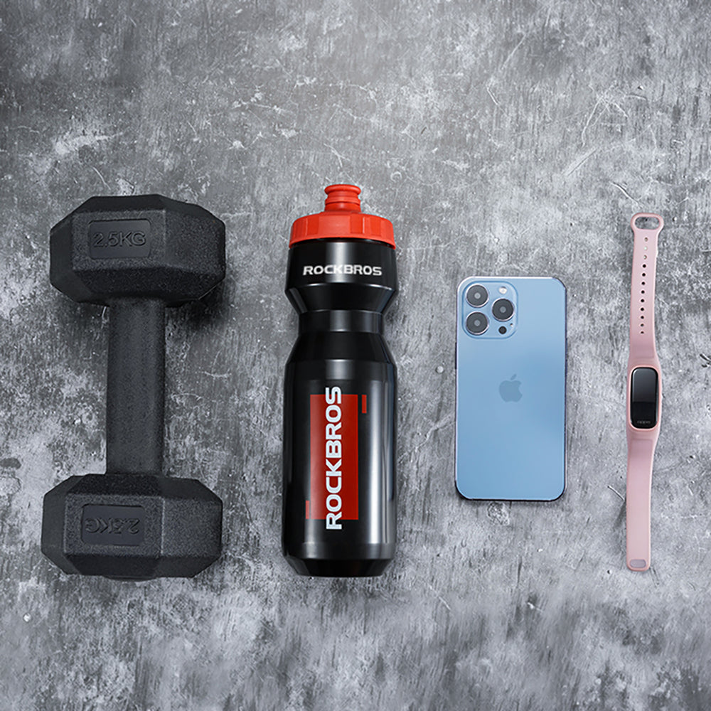 Rockbros 750 ml Bike Bottle - Transparent Black with Red Mouthpiece_4