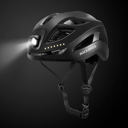 Rockbros ZK-077 Bike Helmet with Integrated Multi-Directional Lighting 57-61 cm - Black_1