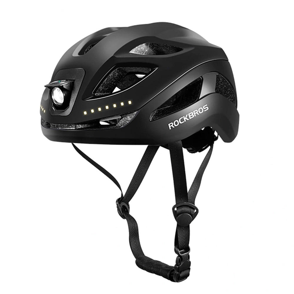 Rockbros ZK-077 Bike Helmet with Integrated Multi-Directional Lighting 57-61 cm - Black_0