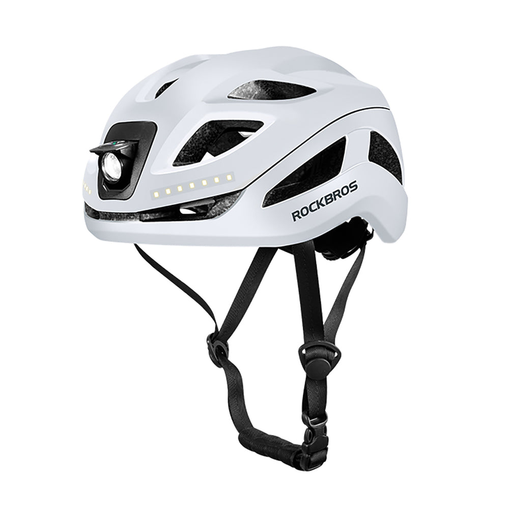 Rockbros ZK-077 Bicycle Helmet with Integrated Multi-Directional Lighting 57-61 cm - White_0
