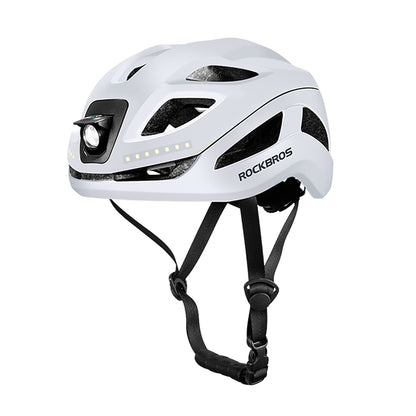 Rockbros ZK-077 Bicycle Helmet with Integrated Multi-Directional Lighting 57-61 cm - White_0