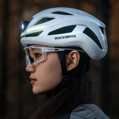 Rockbros ZK-077 Bicycle Helmet with Integrated Multi-Directional Lighting 57-61 cm - White_2