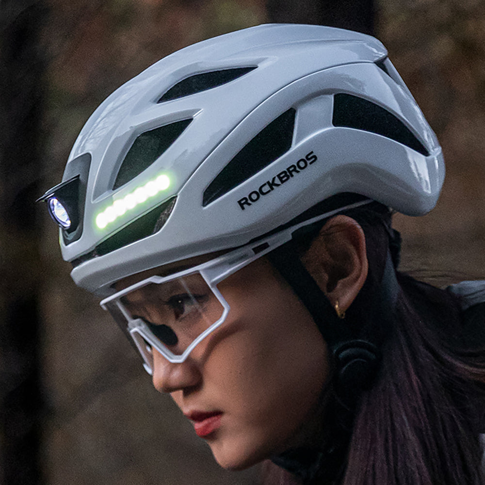 Rockbros ZK-077 Bicycle Helmet with Integrated Multi-Directional Lighting 57-61 cm - White_3