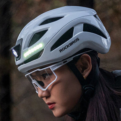 Rockbros ZK-077 Bicycle Helmet with Integrated Multi-Directional Lighting 57-61 cm - White_3