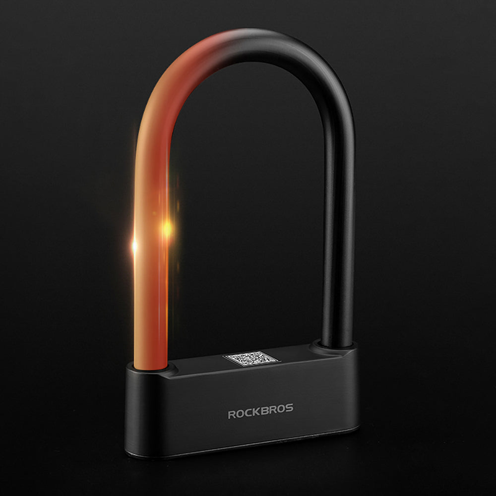 Rockbros 32210818001 SMART Bicycle Lock with Fingerprint Reader and Bluetooth Connectivity - Black_3