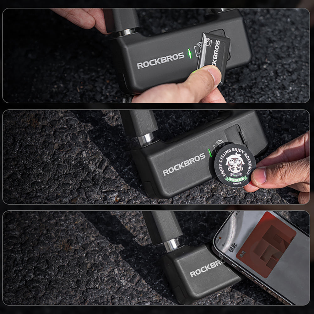 Rockbros RBNS1 SMART Bike Lock with NFC Reader - Black_11