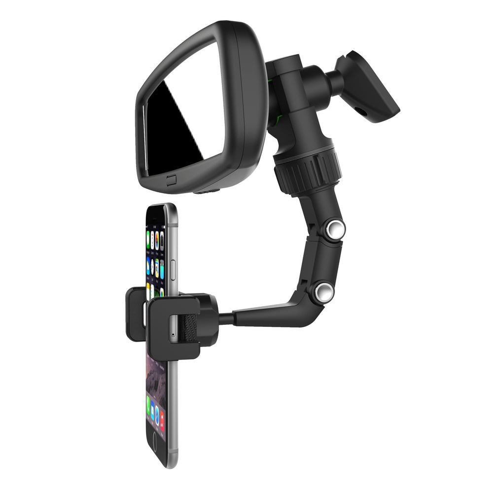 Adjustable car rearview mirror holder for smartphone black - OUTLET_2