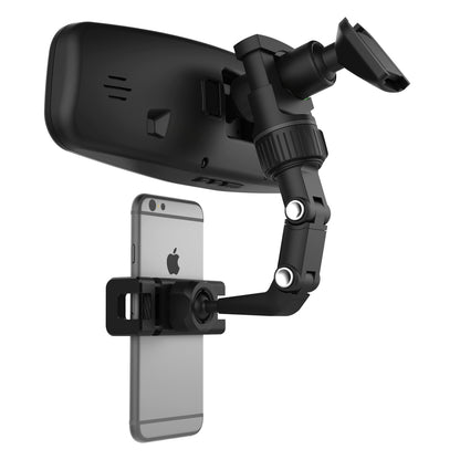 Adjustable car rearview mirror holder for smartphone black - OUTLET_5