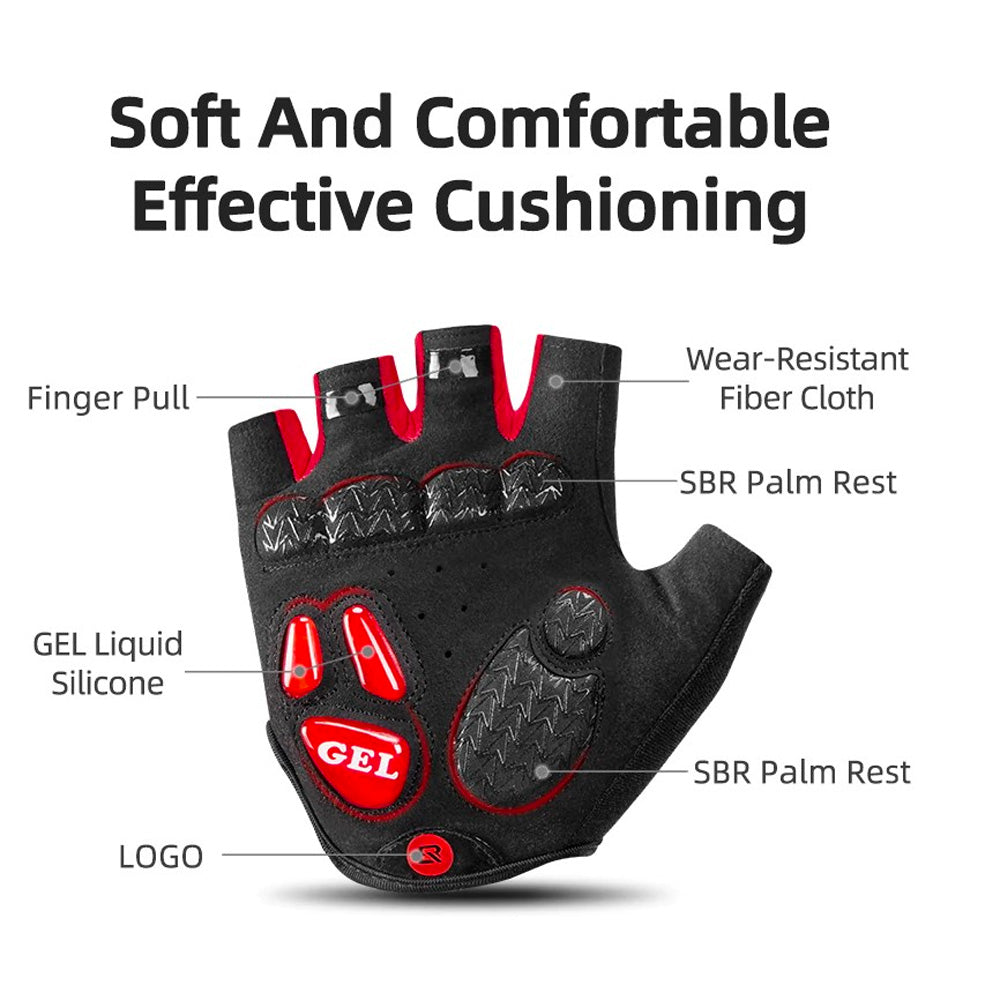 Rockbros S169BR XXL cycling gloves with gel inserts - black and red - OUTLET_2